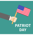 hand with american flag patriot day background vector image vector image