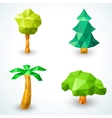 set of polygonal origami tree icons vector image