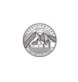 simple mountain and lake mono-line logo design vector image