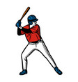 baseball player ready to hit ball color vector image vector image