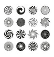 black spirals set round simple spiral ornaments vector image