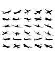 silhouettes planes vector image