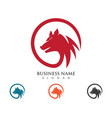 wolf logo template design vector image