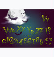 halloween letters in cartoon movie style funny vector image vector image