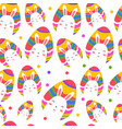 seamless pattern happy egg with bunny vector image vector image