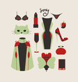 woman clothes and accessories vector image vector image