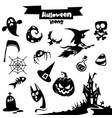 collection of halloween elements vector image