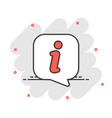 information icon in comic style faq help cartoon vector image vector image