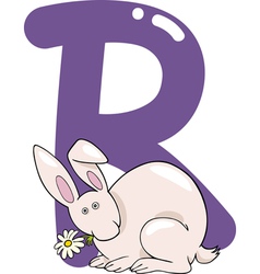 R for rabbit Royalty Free Vector Image - VectorStock