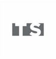 ts logo monogram with negative space style design vector image