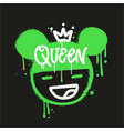cool girl with crown - urban street graffiti style vector image
