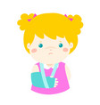 cute girl hand bone broken from accident with arm vector image