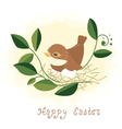 easter background bird in nest vector image vector image