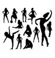 girl activity silhouette vector image
