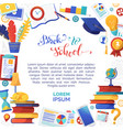 back to school flat banner template with text vector image vector image