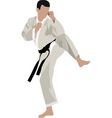 Boy in black karate uniform Royalty Free Vector Image