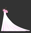 watercolor wedding dress decorated with lily vector image vector image