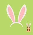 rabbit ears head accessory and girl vector image