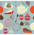tea and cakes seamless pattern vector image