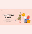 young woman providing financial support to man vector image