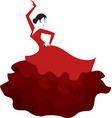 spanish girl dancing flamenco vector image vector image