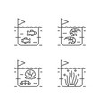 commercial sea product farming linear icons set vector image