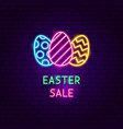 easter sale neon label vector image