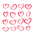 set of different hearts shape vector image