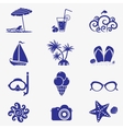 summer icons blue vector image vector image