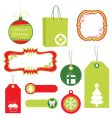 red and green christmas tags vector image