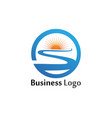 river and sun logo and symbols template vector image