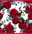 seamless pattern with red roses vector image vector image