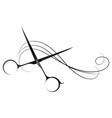 hair stylist scissors and curl design vector image