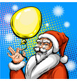 pop art of santa claus in red vector image