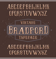 vintage label typeface vector image