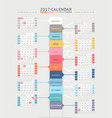 calendar 2017 print template design vector image vector image