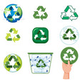 save the earth elements set vector image vector image