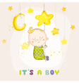 baby boy sleeping on a star - shower vector image