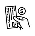check payment line icon vector image