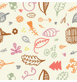 hand drawn seamless romantic floral pattern vector image