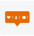 modern like follower comment icons vector image vector image