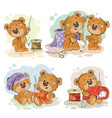 set of clip art teddy vector image