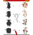 shadow activity with cow animals vector image