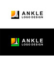 ankle care logo with square concept vector image vector image
