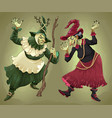 couple of witches for halloween vector image