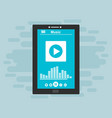 media player application app template with flat vector image
