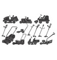 lawn mower machine farm lawnmowers logo riding vector image