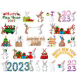 set of 2023 new year element icon vector image
