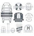 rafting set label template emblem element vector image