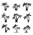 set icons palm trees isolated on white vector image